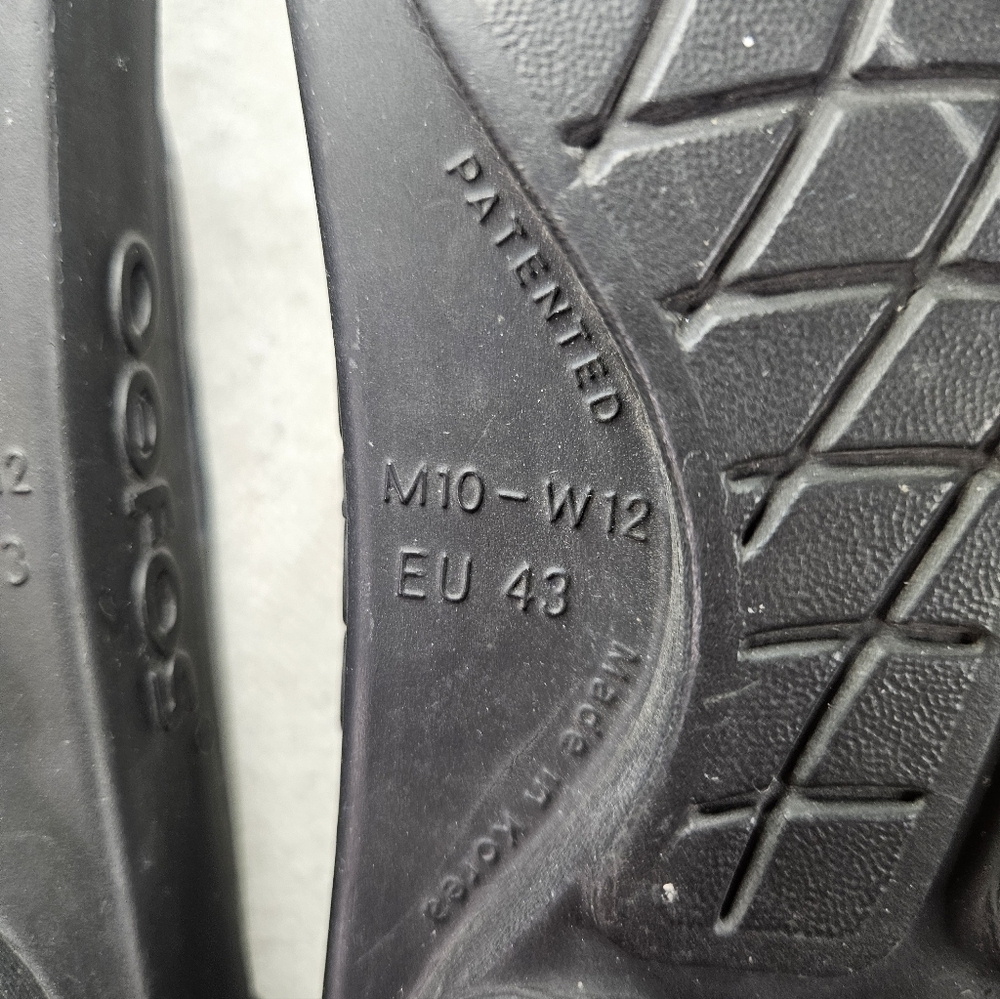 Oofos OOriginal Recovery Sandals M10 W12 Black - Picture 6 of 6